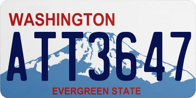 WA license plate ATT3647