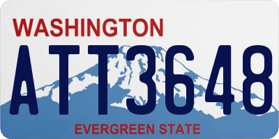 WA license plate ATT3648