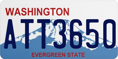 WA license plate ATT3650