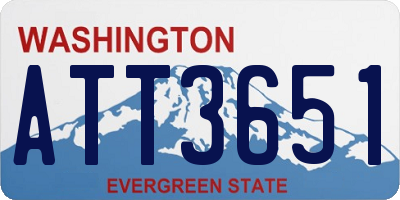 WA license plate ATT3651