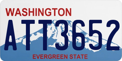 WA license plate ATT3652