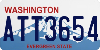 WA license plate ATT3654