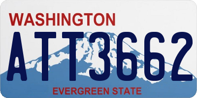WA license plate ATT3662