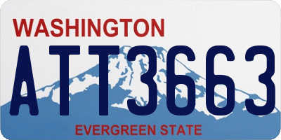 WA license plate ATT3663
