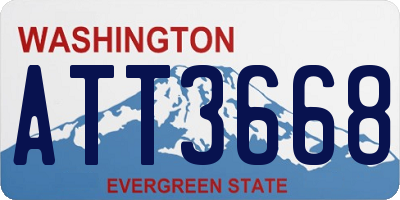 WA license plate ATT3668