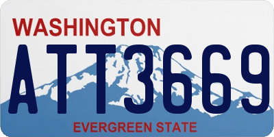 WA license plate ATT3669