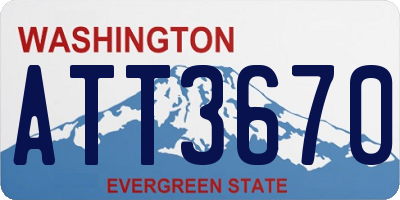 WA license plate ATT3670