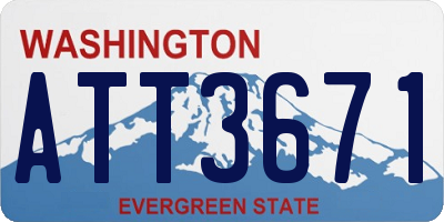 WA license plate ATT3671