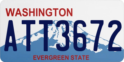 WA license plate ATT3672
