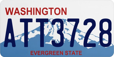 WA license plate ATT3728