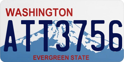 WA license plate ATT3756