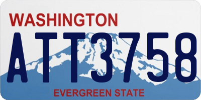 WA license plate ATT3758