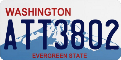 WA license plate ATT3802