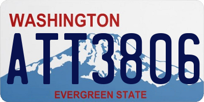 WA license plate ATT3806