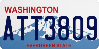 WA license plate ATT3809