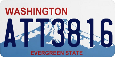 WA license plate ATT3816