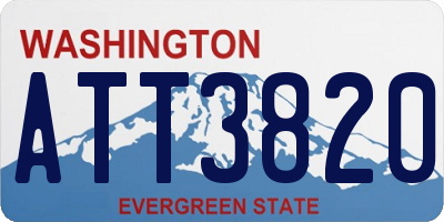 WA license plate ATT3820