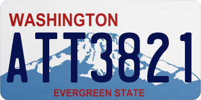 WA license plate ATT3821