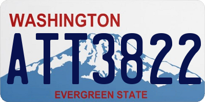 WA license plate ATT3822