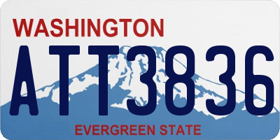 WA license plate ATT3836