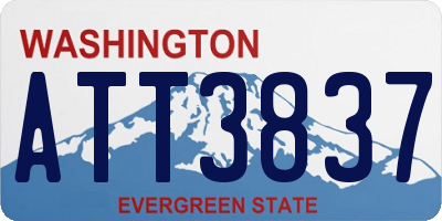 WA license plate ATT3837
