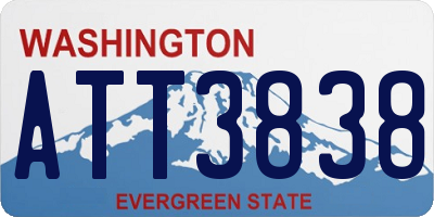 WA license plate ATT3838