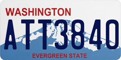 WA license plate ATT3840