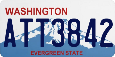 WA license plate ATT3842