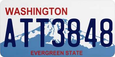 WA license plate ATT3848
