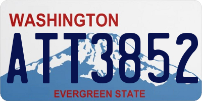 WA license plate ATT3852