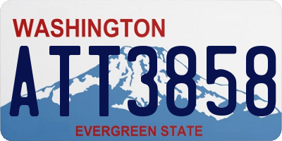 WA license plate ATT3858
