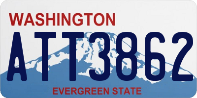 WA license plate ATT3862