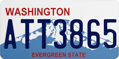 WA license plate ATT3865