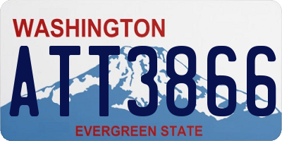 WA license plate ATT3866