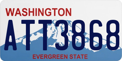 WA license plate ATT3868