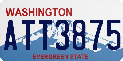WA license plate ATT3875