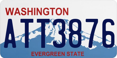 WA license plate ATT3876
