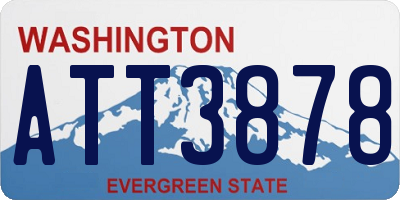 WA license plate ATT3878