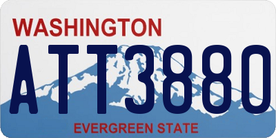 WA license plate ATT3880