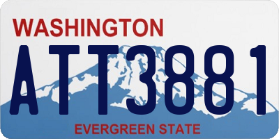 WA license plate ATT3881