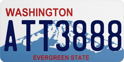 WA license plate ATT3888