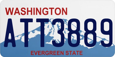 WA license plate ATT3889