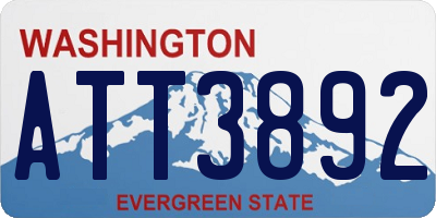 WA license plate ATT3892