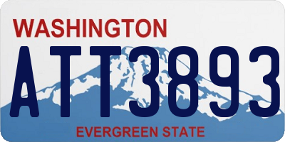 WA license plate ATT3893