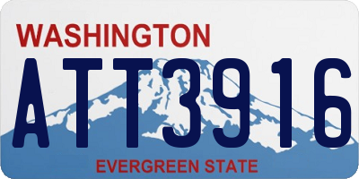 WA license plate ATT3916