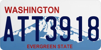 WA license plate ATT3918