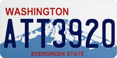 WA license plate ATT3920