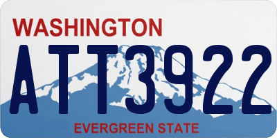 WA license plate ATT3922