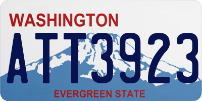 WA license plate ATT3923