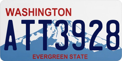 WA license plate ATT3928